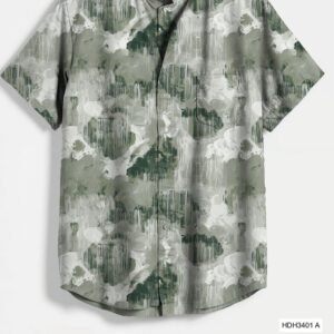 Green and White Brushstroke Shirt