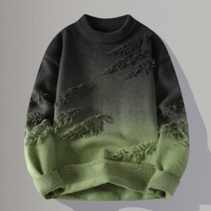 Distressed Gradient Knit Sweater