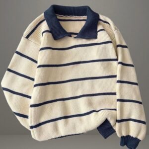 Striped Polo Sweater