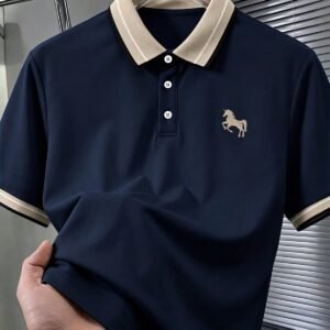 Navy Contrast Collar Polo