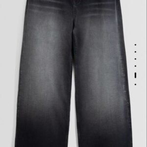 Faded Black Wide-Leg Jeans