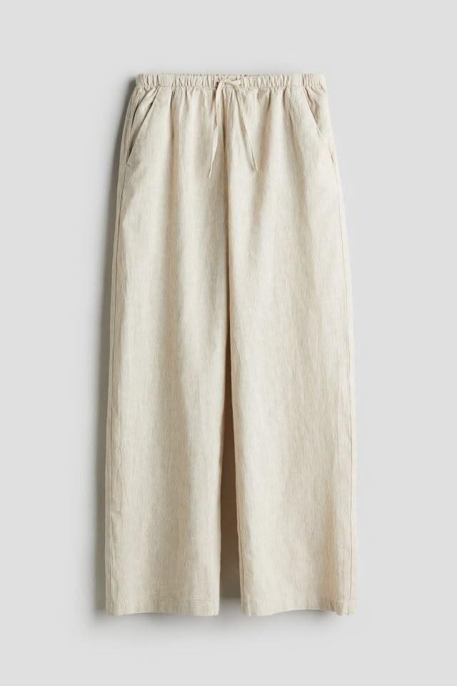 Beige Drawstring Pants