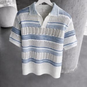 The Striped Coastal Pointelle Polo