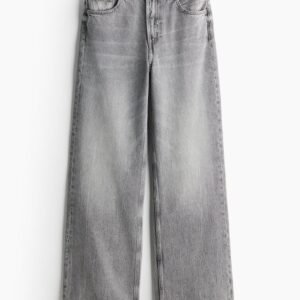Light Grey Wide-Leg Jeans
