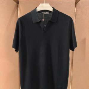 The Classic Black Textured Knit Polo