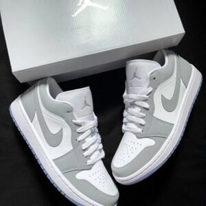 Light Grey & White Low-Top Sneakers